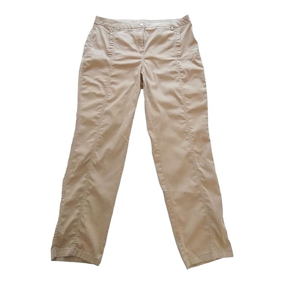 Chico's Tan Pants with Adjustable Hem Size 14 - Picture 1 of 13